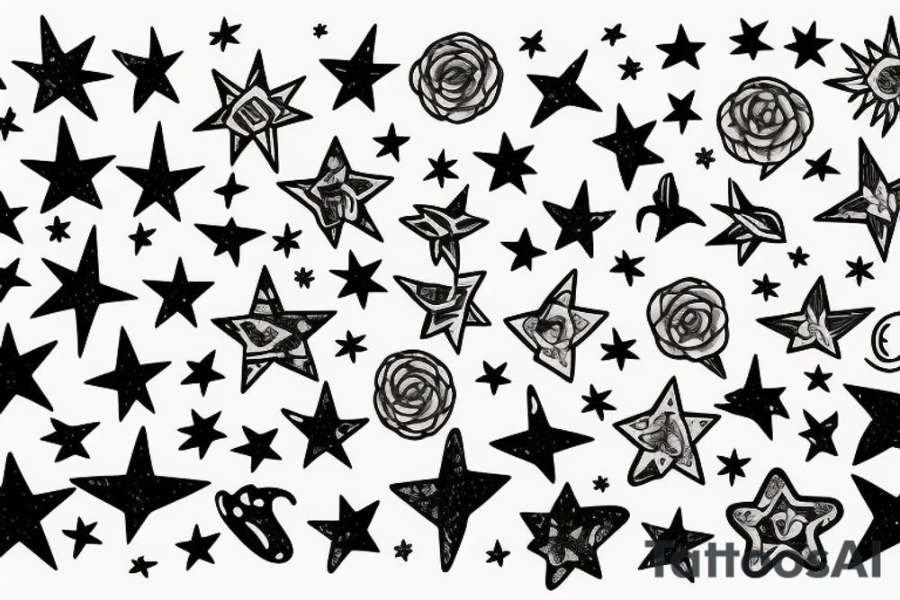 A patch of stars tattoo idea
