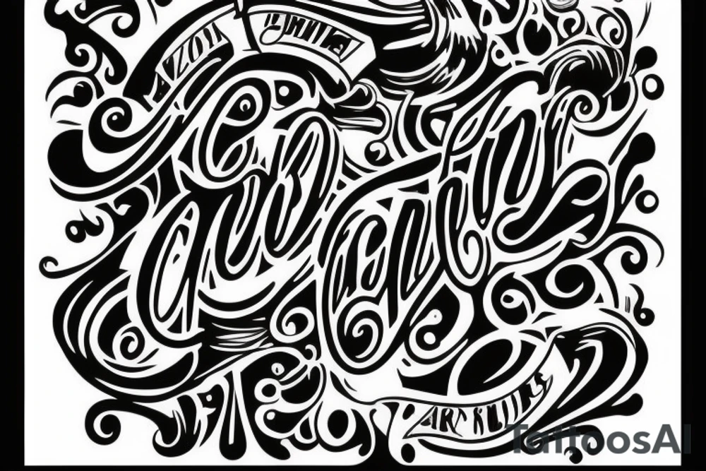 Lettering tattoo with frame tattoo idea