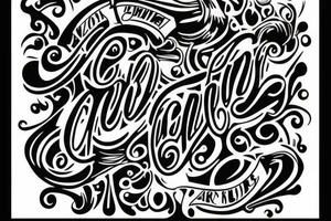 Lettering tattoo with frame tattoo idea