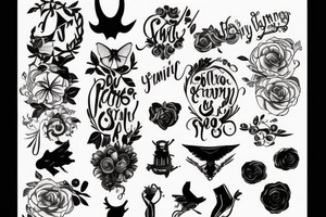 Lettering tattoo, minimalist goth tattoo idea