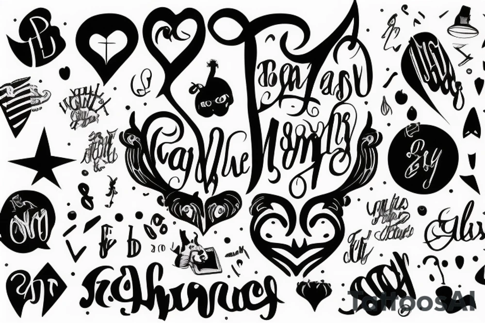 Lettering tattoo, minimalist goth tattoo idea