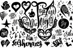 Lettering tattoo, minimalist goth tattoo idea