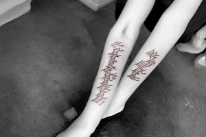 typography tattoo writing "कर्मण्येवाधिकारस्ते मा फलेषु कदाचन।
मा कर्मफलहेतुर्भूर्मा ते सङ्गोऽस्त्वकर्मणि॥" tattoo idea