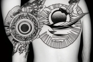 Graphics mountain sun saturn tattoo idea