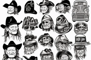willie nelson on the road again tattoo idea