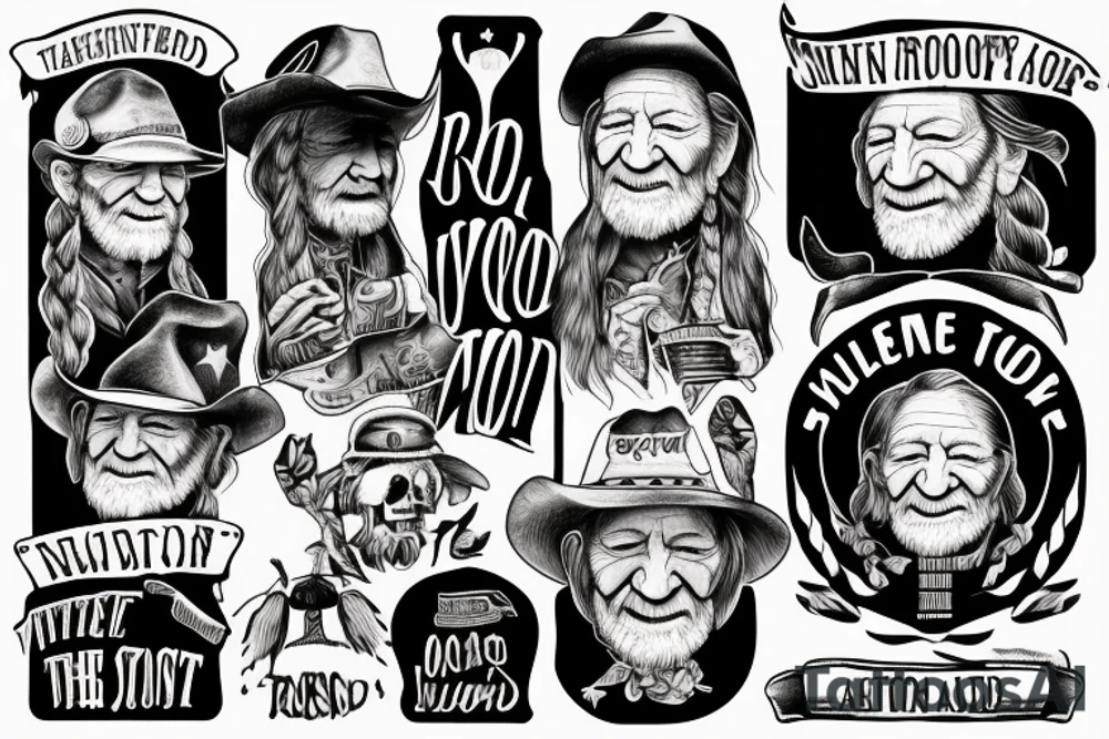 willie nelson on the road again tattoo idea