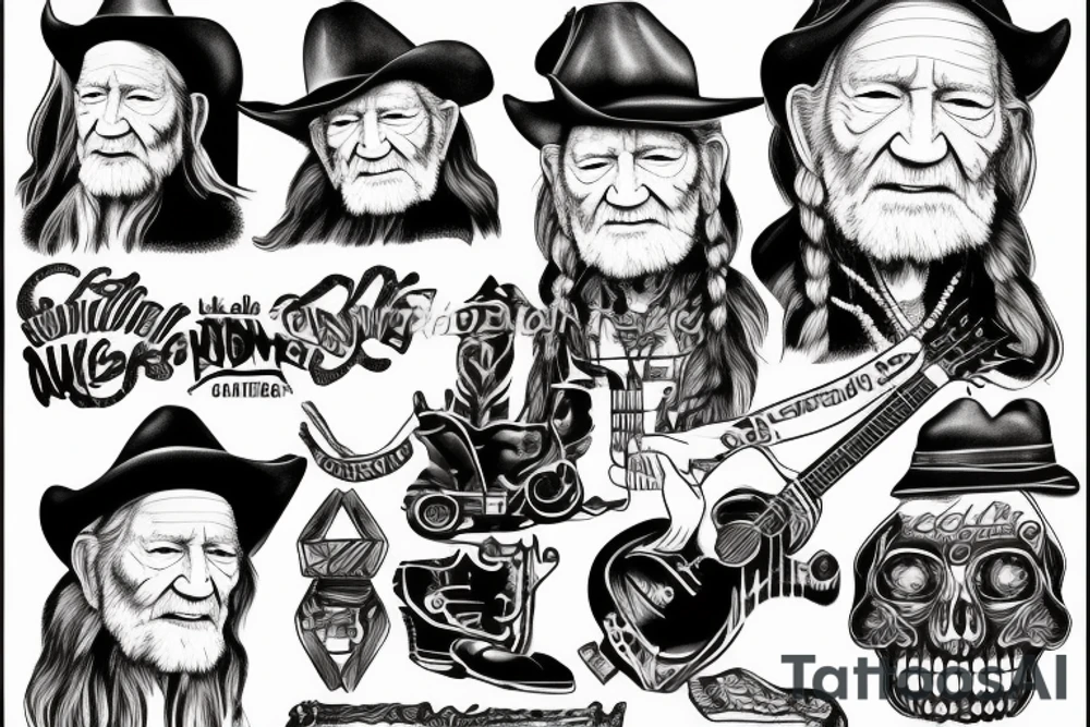 willie nelson on the road again tattoo idea