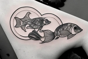 2 Beta fish swimming in a circle tattoo idea