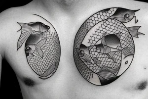 2 Beta fish swimming in a circle tattoo idea