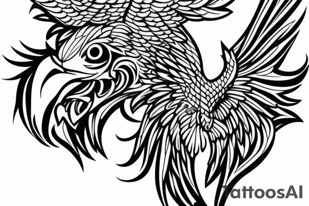 make me a tatoo of an eagle hunting for the upper side of my back tattoo idea