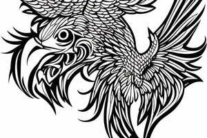 make me a tatoo of an eagle hunting for the upper side of my back tattoo idea