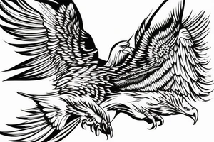 make me a tatoo of an eagle hunting for the upper side of my back tattoo idea