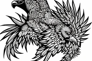 make me a tatoo of an eagle hunting for the upper left side of my back tattoo idea