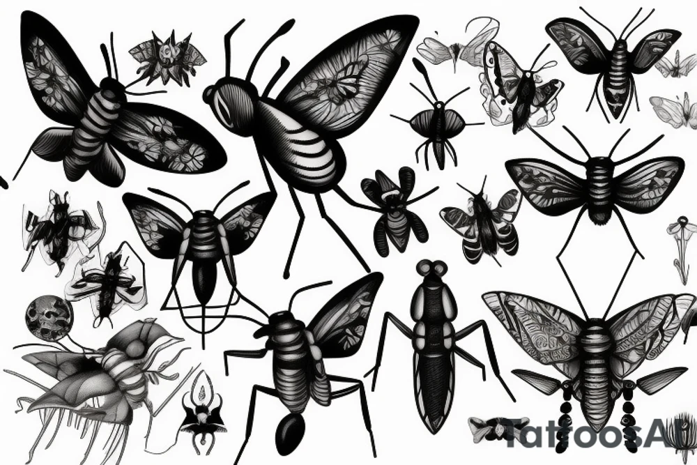 batterfly  mantis tattoo idea