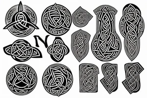 nicola tesla refenrence with celtic runes tattoo idea