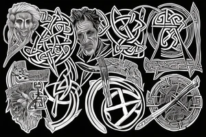 nicola tesla refenrence with celtic runes tattoo idea