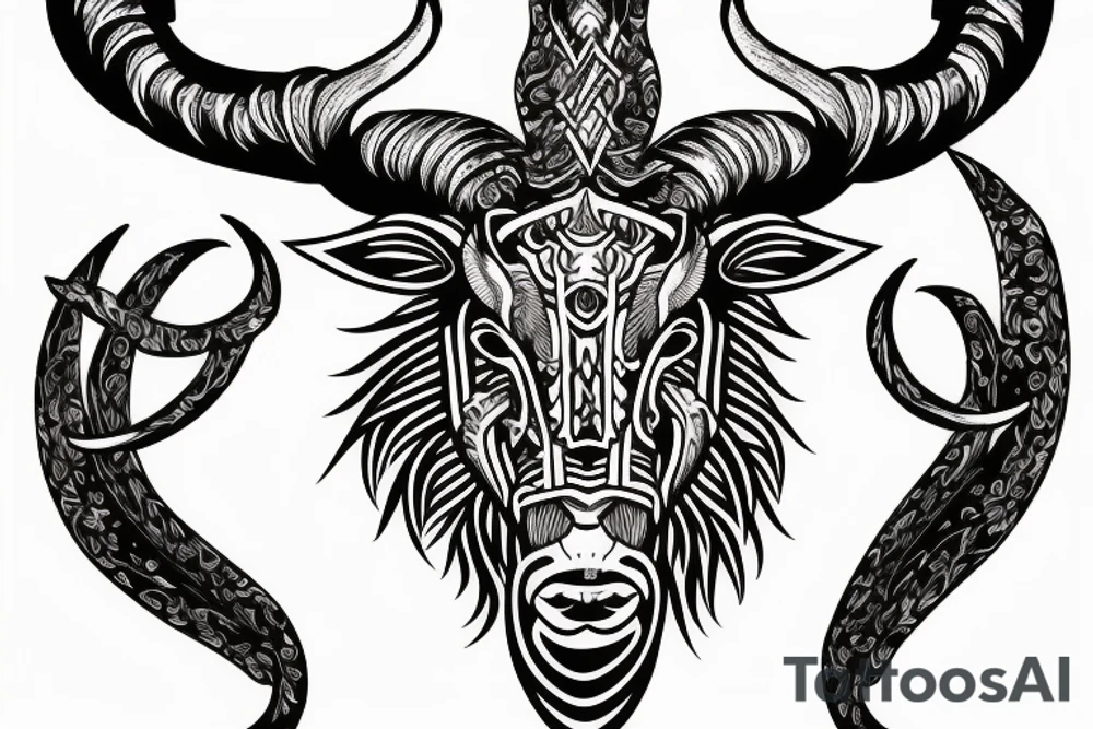 Capricorn head tattoo idea
