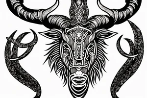 Capricorn head tattoo idea