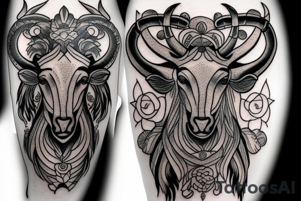 Capricorn head tattoo idea
