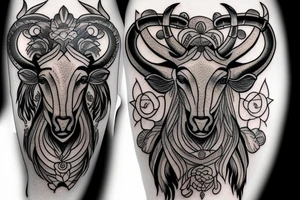 Capricorn head tattoo idea