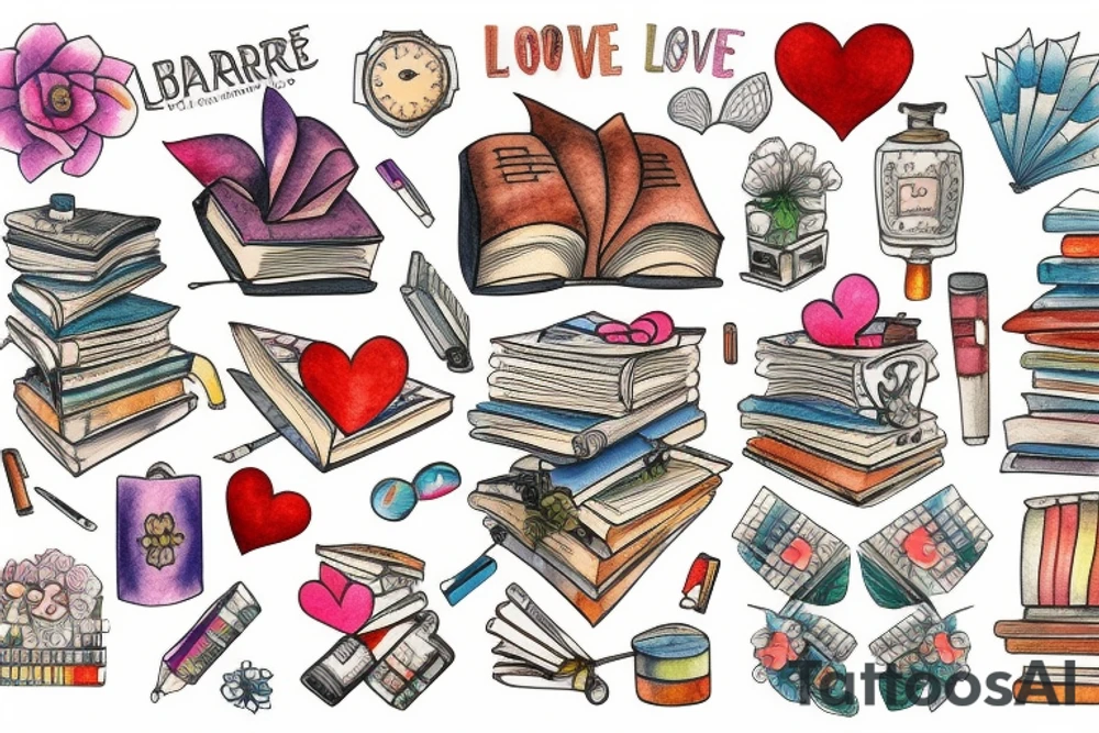 Library love tattoo idea