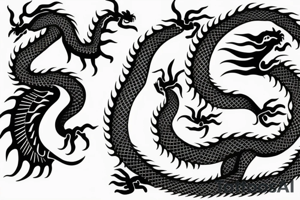 Chinese dragon chasing its tail tattoo idea