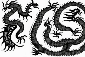 Chinese dragon chasing its tail tattoo idea