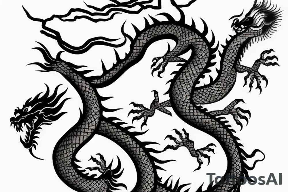Chinese dragon chasing its tail tattoo idea