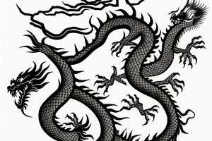 Chinese dragon chasing its tail tattoo idea