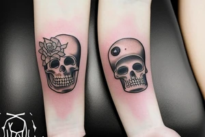 Memento mori tattoo for forearm with planets, buttercup flowers and roman numerals 21/09/1991 tattoo idea