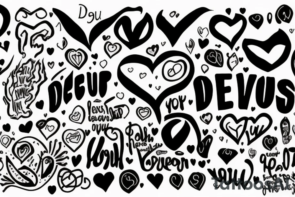 "devour your oppression" written in heart shape and looks like it is burning tattoo idea