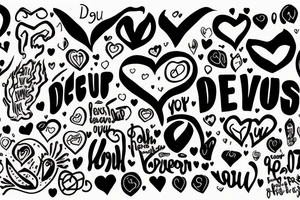 "devour your oppression" written in heart shape and looks like it is burning tattoo idea