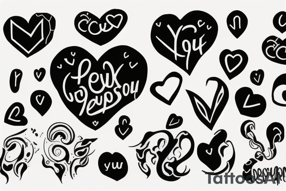 "devour your oppression" written in heart shape tattoo idea