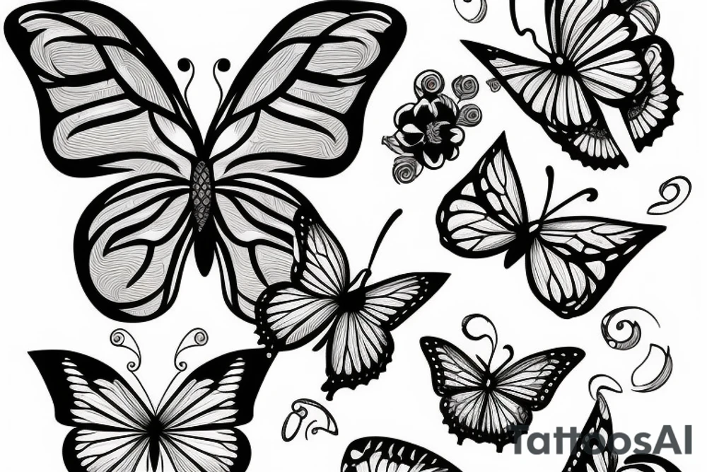 butterfly with crown tattoo idea