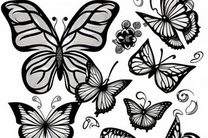 butterfly with crown tattoo idea
