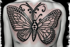 butterfly with crown tattoo idea