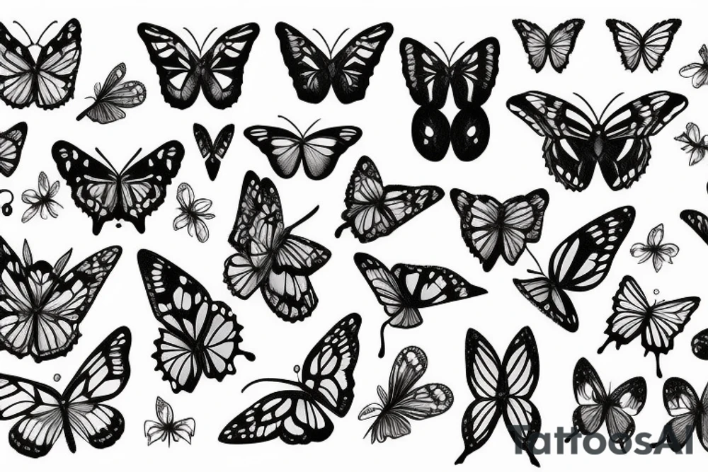 butterfly wearing crown tattoo idea