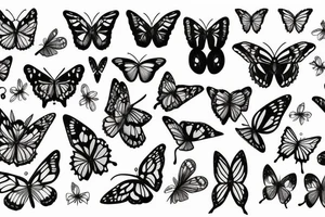 butterfly wearing crown tattoo idea
