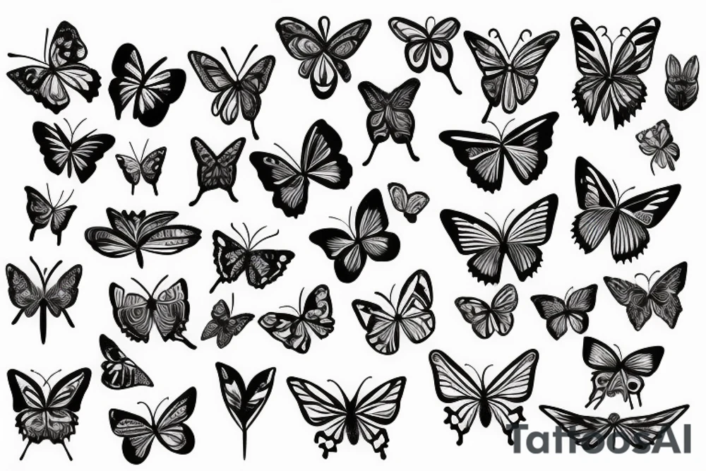butterfly wearing crown tattoo idea