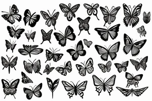 butterfly wearing crown tattoo idea