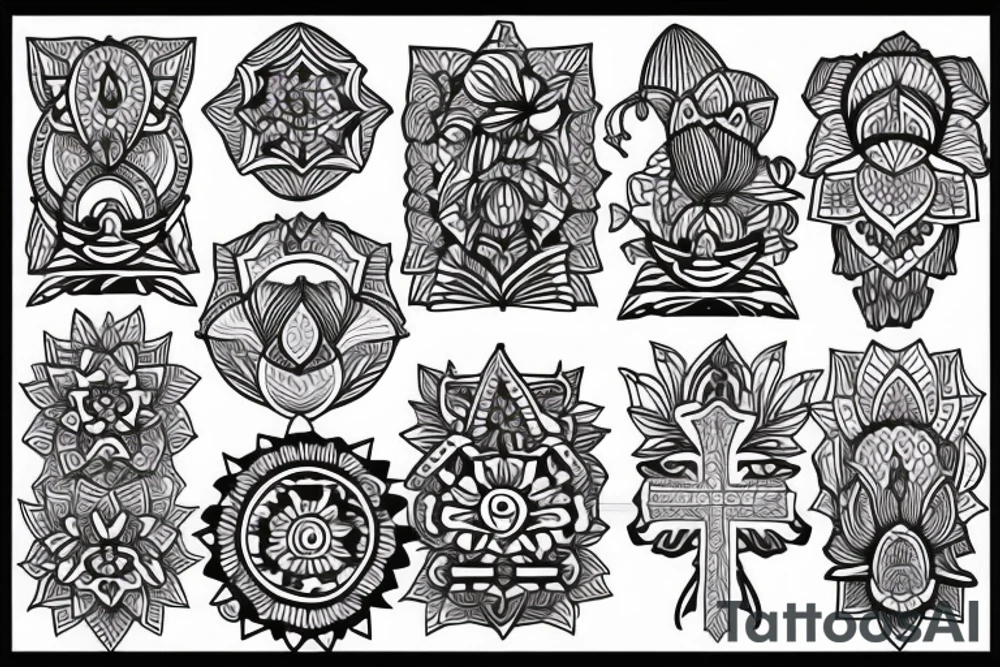 lotus flower with a cross tattoo idea