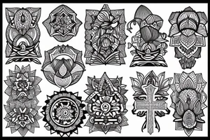 lotus flower with a cross tattoo idea