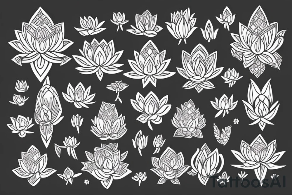 lotus flower with a cross tattoo idea