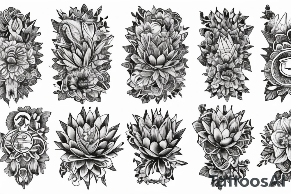 lotus flower with a cross tattoo idea