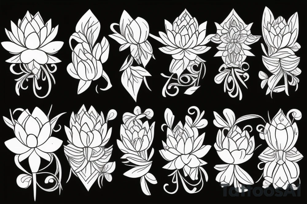lotus flower with a cross tattoo idea