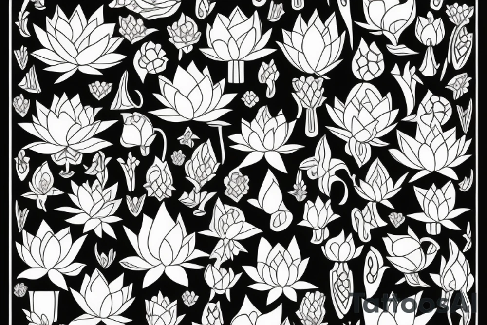 lotus flower with a cross tattoo idea