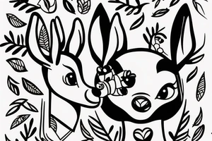 Bambi minimal tattoo for daughter tattoo idea