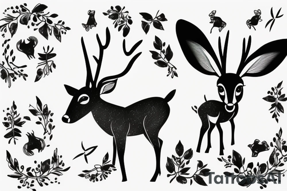 Bambi minimal tattoo for daughter tattoo idea