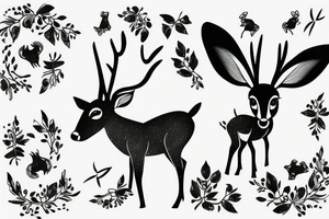Bambi minimal tattoo for daughter tattoo idea