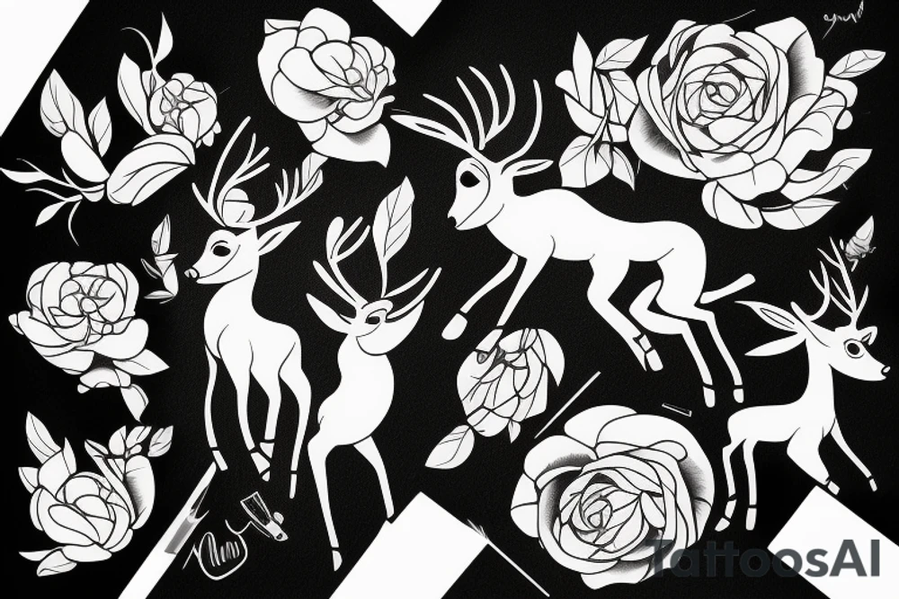 bambi tattoo one line tattoo idea